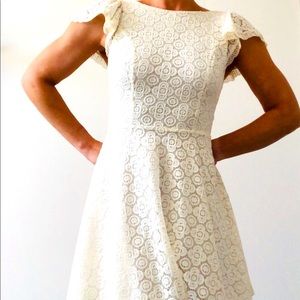 Crochet Flutter Sleeve Dress
